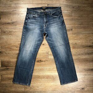 Lucky Brand Jeans Men 34x30 Blue 361 Vintage Straight Fade Distress Actual 35x29